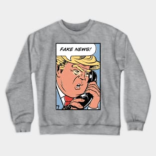 Donald Trump Pop Art Fake News Crewneck Sweatshirt